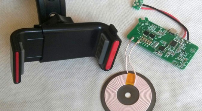Phone holder and Qi wireless charging board
