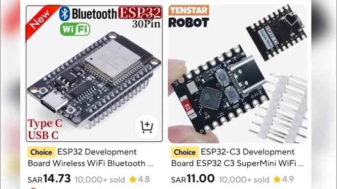 متحكمات دقيقة ESP32 بديل الاردوينو والاسرع مع وايفاي وبلوتوث