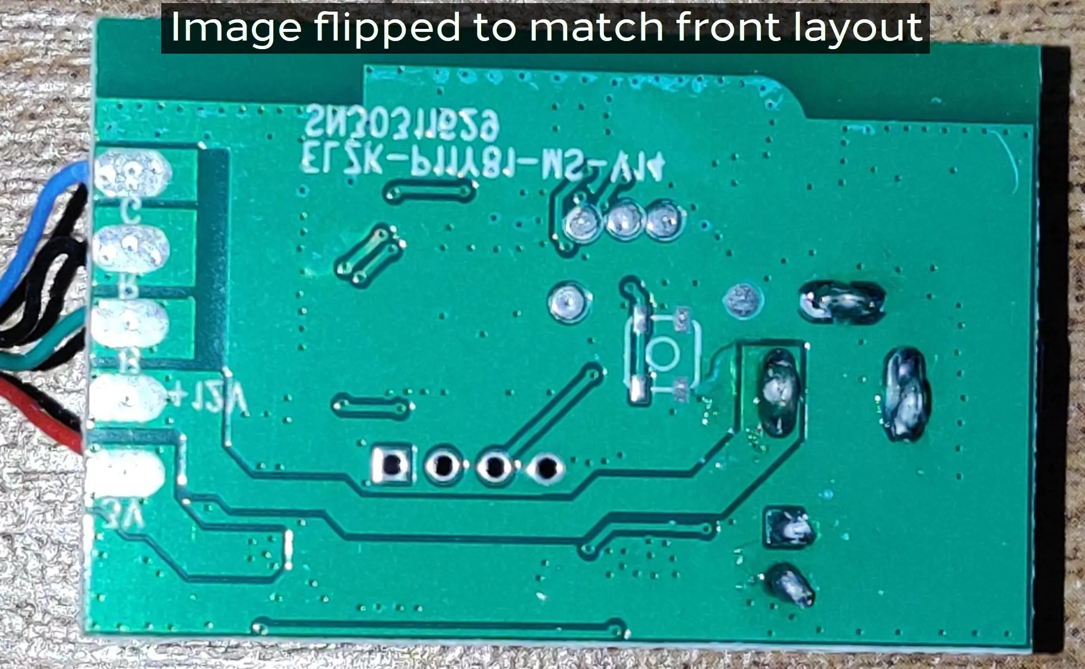 The back side of the main board