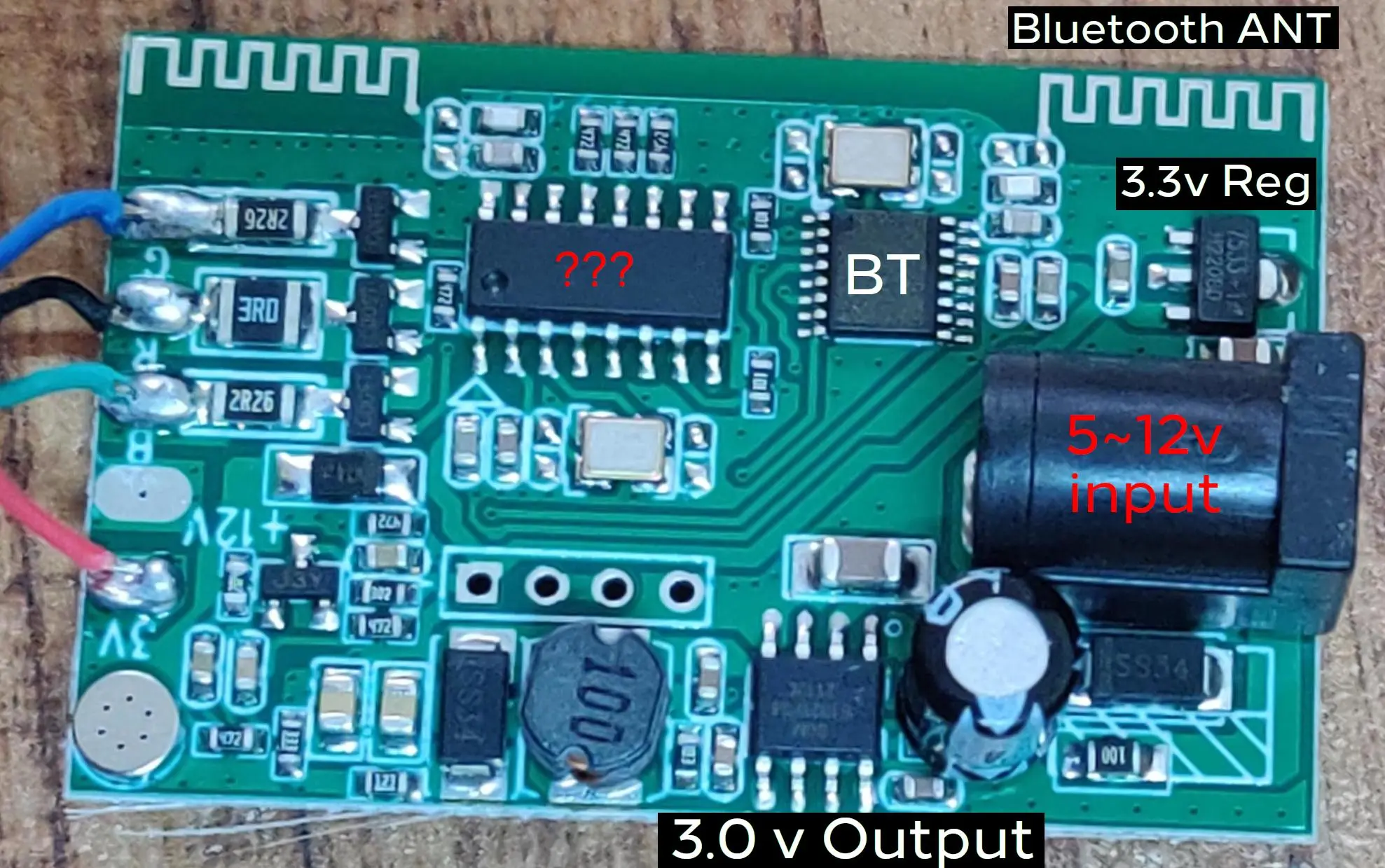 The front side of the main board